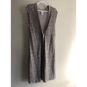 chico's knit crochet duster cardigan Coverup Rayon/Linen sz 3